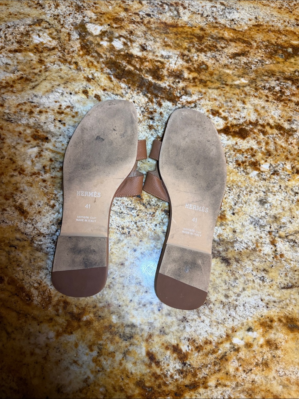 Hermes Brown Oran Slide Sandals - Picture 4 of 4